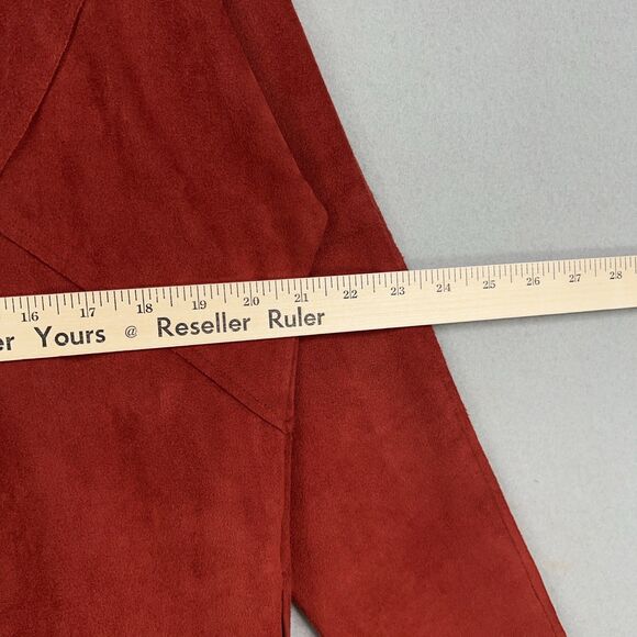 Soft Surroundings Sweater Womens Medium Red Faux Suede Tunic Pockets Cozy Fall - Picture 11 of 14